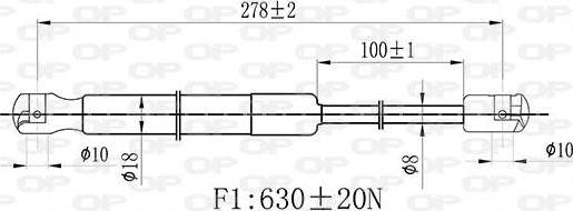 Open Parts GSR6453.00 - Газовая пружина, упор autospares.lv