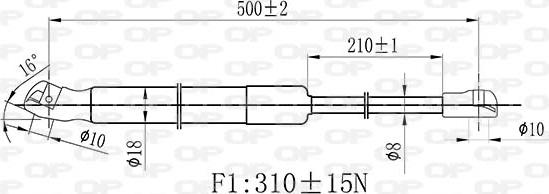 Open Parts GSR6468.10 - Газовая пружина, капот autospares.lv