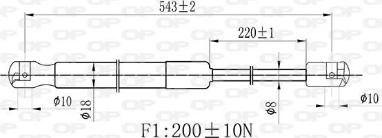 Open Parts GSR6480.00 - Газовая пружина, упор autospares.lv