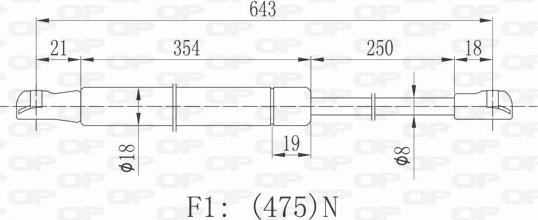 Open Parts GSR6428.00 - Газовая пружина, капот autospares.lv