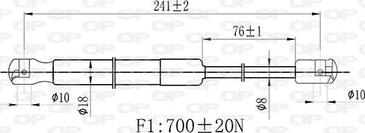 Open Parts GSR6525.00 - Газовая пружина, капот autospares.lv