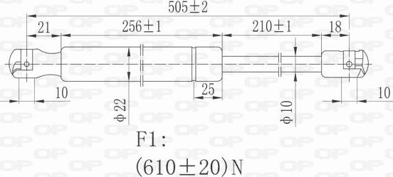 Open Parts GSR6049.00 - Газовая пружина, упор autospares.lv