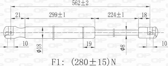 Open Parts GSR6048.00 - Газовая пружина, упор autospares.lv