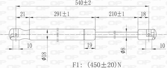 Open Parts GSR6051.00 - Газовая пружина, упор autospares.lv