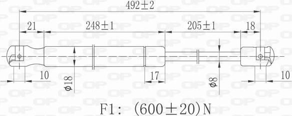 Open Parts GSR6053.00 - Газовая пружина, упор autospares.lv