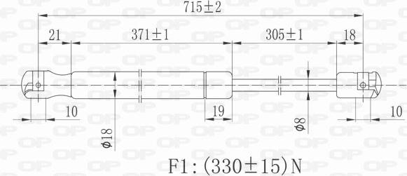 Open Parts GSR6052.00 - Газовая пружина, капот autospares.lv