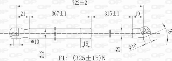 Open Parts GSR6064.00 - Газовая пружина, капот autospares.lv