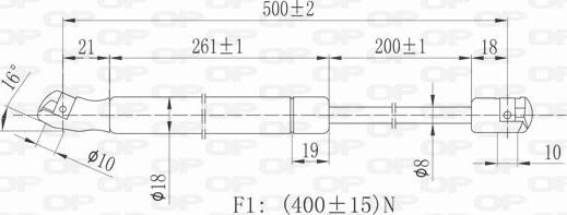 Open Parts GSR6003.00 - Газовая пружина, упор autospares.lv