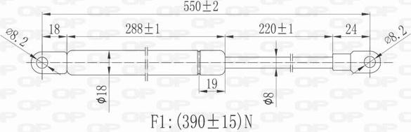 Open Parts GSR6012.00 - Газовая пружина, упор autospares.lv