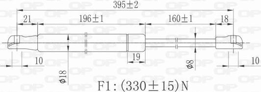 Open Parts GSR6017.00 - Газовая пружина, капот autospares.lv