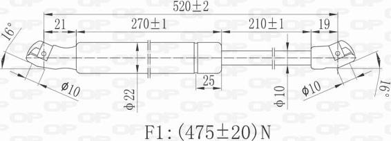 Open Parts GSR6084.00 - Газовая пружина, упор autospares.lv