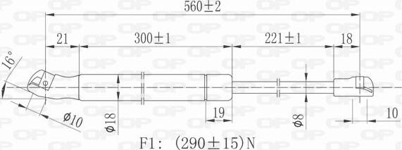 Open Parts GSR6085.00 - Газовая пружина, упор autospares.lv