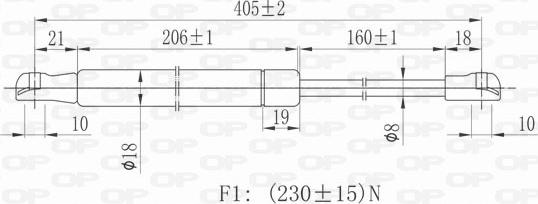 Open Parts GSR6030.00 - Газовая пружина, капот autospares.lv