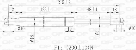 Open Parts GSR6032.00 - Газовая пружина, капот autospares.lv