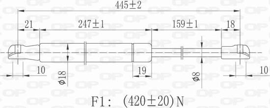 Open Parts GSR6071.00 - Газовая пружина, упор autospares.lv