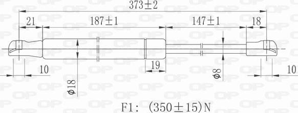 Open Parts GSR6072.00 - Газовая пружина, капот autospares.lv