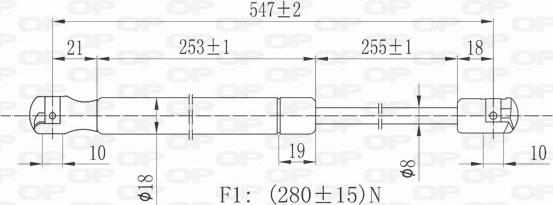 Open Parts GSR6143.00 - Газовая пружина, упор autospares.lv