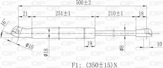 Open Parts GSR6155.00 - Газовая пружина, капот autospares.lv