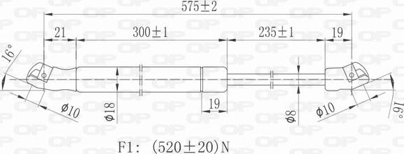 Open Parts GSR6100.00 - Газовая пружина, упор autospares.lv