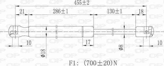 Open Parts GSR6110.00 - Газовая пружина, упор autospares.lv