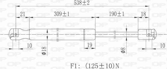 Open Parts GSR6118.00 - Газовая пружина, капот autospares.lv