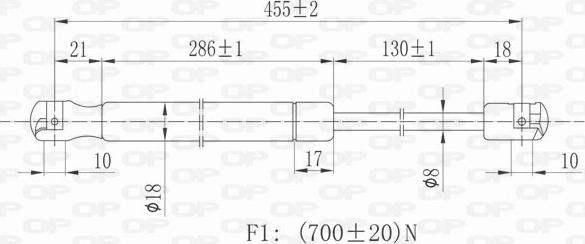 Open Parts GSR6113.00 - Газовая пружина, упор autospares.lv