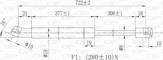 Open Parts GSR6138.00 - Газовая пружина, капот autospares.lv