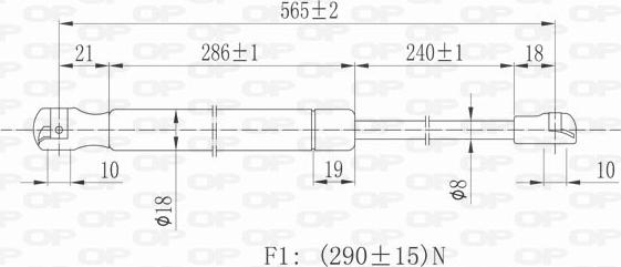 Open Parts GSR6357.00 - Газовая пружина, капот autospares.lv