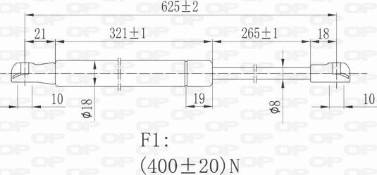 Open Parts GSR6314.00 - Газовая пружина, упор autospares.lv