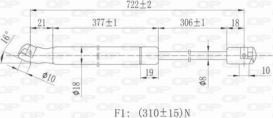 Open Parts GSR6266.00 - Газовая пружина, капот autospares.lv