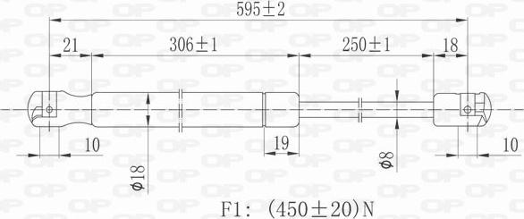 Open Parts GSR6205.00 - Газовая пружина, капот autospares.lv