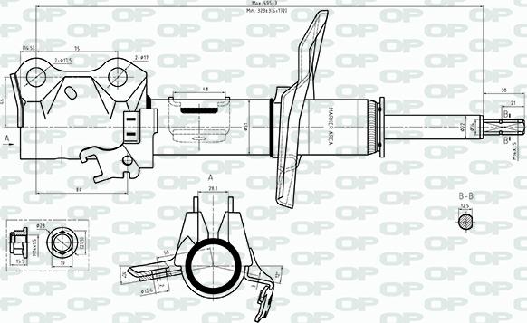 Open Parts SAB8559.31 - Амортизатор autospares.lv