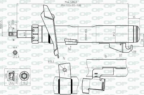 Open Parts SAB8511.31 - Амортизатор autospares.lv