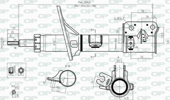 Open Parts SAB8521.32 - Амортизатор autospares.lv