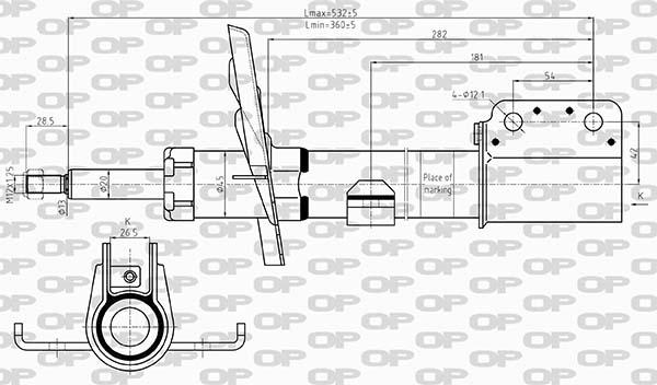 Open Parts SAB8603.31 - Амортизатор autospares.lv