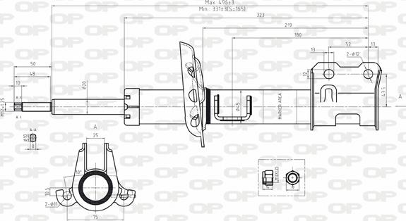 Open Parts SAB8054.31 - Амортизатор autospares.lv