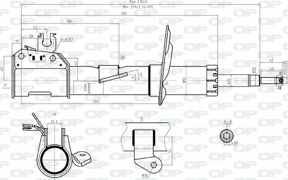 Open Parts SAB8051.31 - Амортизатор autospares.lv