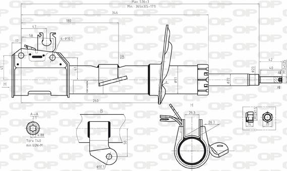 Open Parts SAB8052.31 - Амортизатор autospares.lv