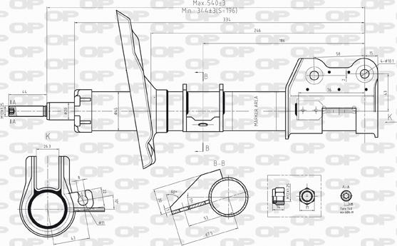 Open Parts SAB8016.31 - Амортизатор autospares.lv