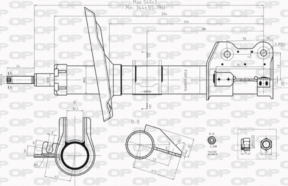 Open Parts SAB8013.31 - Амортизатор autospares.lv