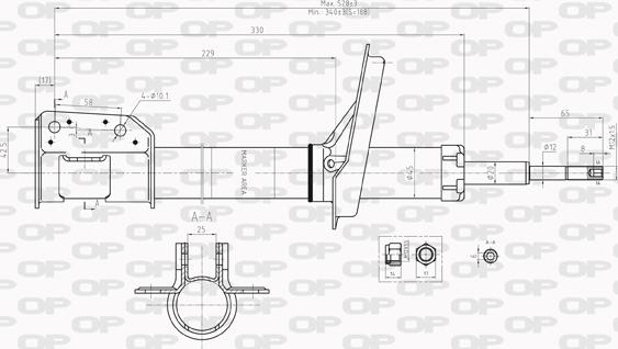 Open Parts SAB8012.31 - Амортизатор autospares.lv