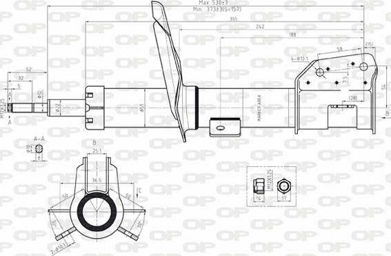 Open Parts SAB8036.31 - Амортизатор autospares.lv