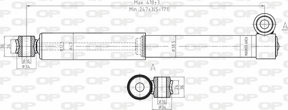 Open Parts SAB8031.32 - Амортизатор autospares.lv