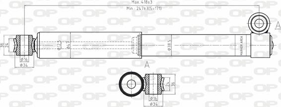 Open Parts SAB8033.12 - Амортизатор autospares.lv