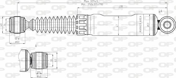 Open Parts SAB8143.12 - Амортизатор autospares.lv