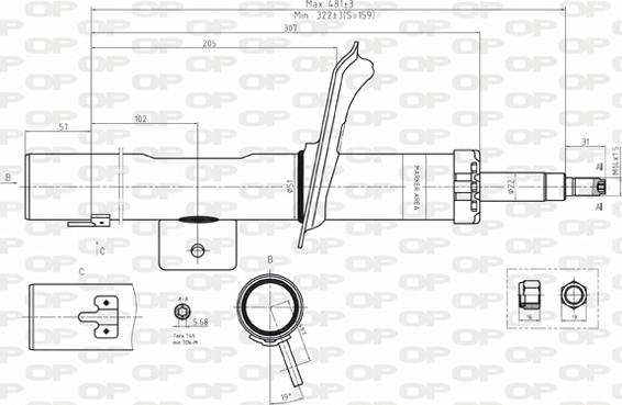 Open Parts SAB8165.31 - Амортизатор autospares.lv