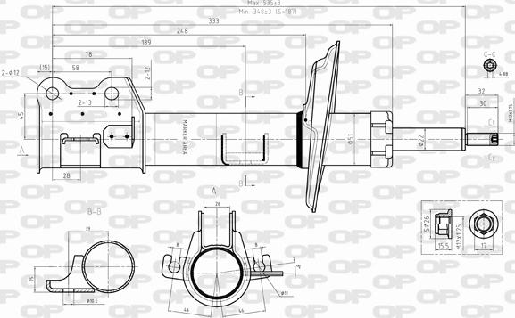 Open Parts SAB8300.31 - Амортизатор autospares.lv