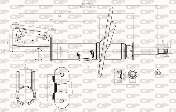 Open Parts SAB8308.31 - Амортизатор autospares.lv