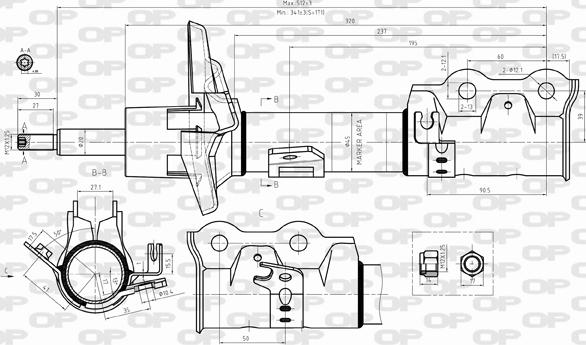 Open Parts SAB8311.31 - Амортизатор autospares.lv