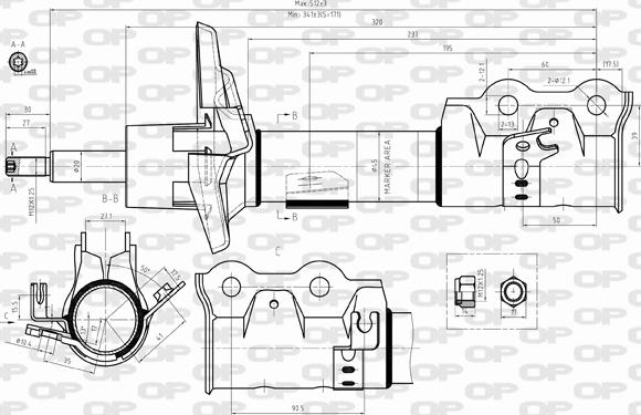 Open Parts SAB8312.31 - Амортизатор autospares.lv